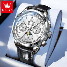 Load image into Gallery viewer, OLEVS 7117 New Automatic Man Watch Luxury Fashion Leather Strap Mechanical Watches for Men 24 Hour Moon Phase Calendar Men Watch