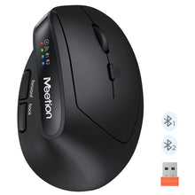 Load image into Gallery viewer, BTM008 2.4G Bluetooth 5.0 Ergonomic Vertical Wireless Mouse, 2400DPI Rechargeable USB-C Silent Click Computer Laptop Accessory