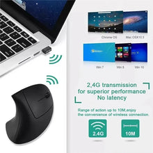 Load image into Gallery viewer, Lenovo Wireless Bluetooth Vertical Mouse 2.4G Ergonomic Side Grip Silent Rechargeable Gaming Laptop PC Computer Adjustable DPI