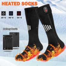 Load image into Gallery viewer, Winter Heated Socks With Battery Box Thermal Socks Women Men Heating Foot Warmer Electric Fever Socks Hiking Ski Warm Outdoor