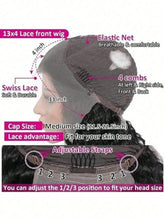 Load image into Gallery viewer, 200 Density Deep Wave Lace Front Wigs Human Hair 13x4 Hd Transparent Human Hair Wig Pre Plucked Bleached Knots Brazilian Hair Glueless Wig for Women Black Curly Lace Front Wig Human Hair with Baby Hair for Daily Party Summer