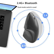 Load image into Gallery viewer, Lenovo Wireless Bluetooth Vertical Mouse 2.4G Ergonomic Side Grip Silent Rechargeable Gaming Laptop PC Computer Adjustable DPI