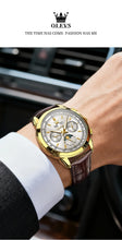 Load image into Gallery viewer, OLEVS 7117 New Automatic Man Watch Luxury Fashion Leather Strap Mechanical Watches for Men 24 Hour Moon Phase Calendar Men Watch
