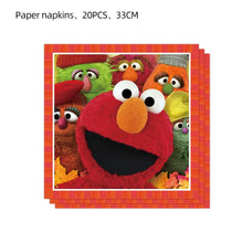 Load image into Gallery viewer, Cartoon Sesames Street Birthday Party Decor Elmo and Friends Theme Tablecloth Plate Balloon Set Cake Decor Baby Shower