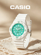 Load image into Gallery viewer, Casio Original Quartz Watch Women Green Dial White Resin Band 100M Waterproof Sports Wristwatch for Daily Party Birthday G
