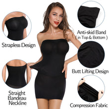 Load image into Gallery viewer, Women Shapewear Strapless Full Slips for Under Dresses Tummy Control Slips Slimming Skirts Full Body Shaper Seamless Underwear