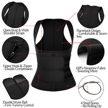 Load image into Gallery viewer, Women Waist Trainer Vest Corset Sauna Sweat Suit Compression Shirt Slimming Body Shaper Workout Tank Tops Weight Loss Shapewear
