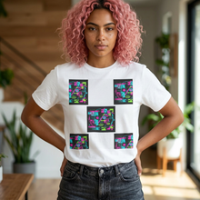 Load image into Gallery viewer, Anti Face Recognition Adversarial Clothing Retro Neon Collage T-Shirt
