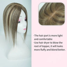 Load image into Gallery viewer, 100% Remy Human Hair Toppers For Women 7x11CM Straight Human Hair Topper With Clips 12 Inch Natural Looking Hairpieces Systems
