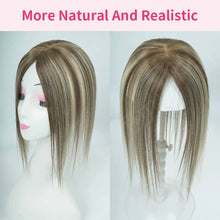 Load image into Gallery viewer, 100% Remy Human Hair Toppers For Women 7x11CM Straight Human Hair Topper With Clips 12 Inch Natural Looking Hairpieces Systems
