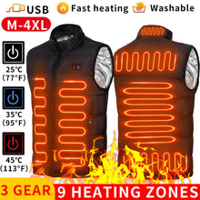 Load image into Gallery viewer, 9 Work Force Heated Vest Zones Electric Heated Jackets Men Women Sportswear Heated Coat Graphene Heat Coat USB Heating Jacket For Camping

