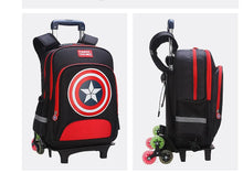 Load image into Gallery viewer, Kids Primary School wheeled backpack set with handbag School Trolley Backpack Bag Set School Rolling Luggage Backpack for Boys
