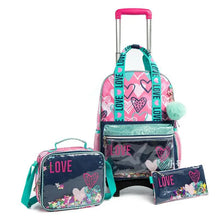 Load image into Gallery viewer, School Wheeled backpack Bag School bag with wheels Trolley Satchel bag Kids School Rolling backpack for girls School Trolley Bag
