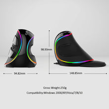 Load image into Gallery viewer, Delux M618 PLUS Ergonomics Vertical Gaming Mouse 6 Buttons 4000 DPI RGB Wired/Wireless Right Hand Mice For PC Laptop Computer
