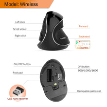 Load image into Gallery viewer, Delux M618 PLUS Ergonomics Vertical Gaming Mouse 6 Buttons 4000 DPI RGB Wired/Wireless Right Hand Mice For PC Laptop Computer
