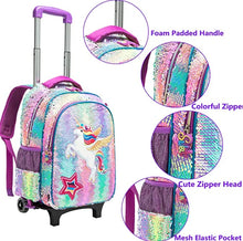 Load image into Gallery viewer, School Wheeled backpack Bag School bag with wheels Trolley Satchel bag Kids School Rolling backpack for girls School Trolley Bag
