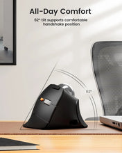 Load image into Gallery viewer, ProtoArc Vertical Wireless Trackball Mouse, EM05 NL Bluetooth Ergonomic Rollerball Mouse Rechargeable Computer Laptop Thumb Mice
