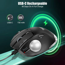 Load image into Gallery viewer, Lefon F33/F26C/F35B Trackball Mouse/ Bluetooth Ergonomic Mouse 2.4G Wireless Rechargeable Rollerball Mice for PC Office Drawing
