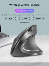 Load image into Gallery viewer, ﻿ Lenovo Wireless Bluetooth Vertical Mouse 2.4G Ergonomic Side Grip Silent Rechargeable Gaming Laptop PC Computer Adjustable DPI
