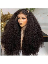 Load image into Gallery viewer, 200 Density Deep Wave Lace Front Wigs Human Hair 13x4 Hd Transparent Human Hair Wig Pre Plucked Bleached Knots Brazilian Hair Glueless Wig for Women Black Curly Lace Front Wig Human Hair with Baby Hair for Daily Party Summer
