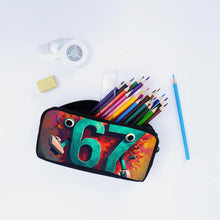 Load image into Gallery viewer, Colorful Number 67 Black Wheeled Rolling Bag Set with Lunch Box Pen Bag with Wheels School Trolley Backpack Bag for Girl/Boys
