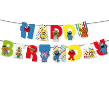 Load image into Gallery viewer, Cartoon Sesames  Street Birthday Party Decor Elmo and Friends Theme Tablecloth Plate Balloon Set Cake Decor Baby Shower
