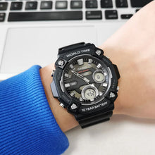 Load image into Gallery viewer, Casio AEQ-120W Series | 10-Year Battery | World Time | Daily Alarm | Countdown Timer | Analog-Digital Watch
