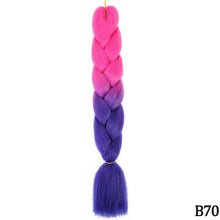 Load image into Gallery viewer, AZQUEEN 24 Inch Jumbo Braids Extensions Synthetic Braiding Hair Afro Ombre Color kanekalon Hair for Children Braid
