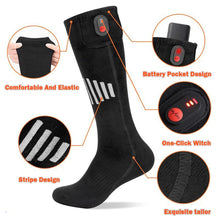 Load image into Gallery viewer, Winter Heated Socks With Battery Box Thermal Socks Women Men Heating Foot Warmer Electric Fever Socks Hiking Ski Warm Outdoor
