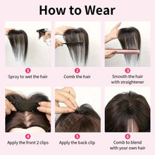 Load image into Gallery viewer, 100% Remy Human Hair Toppers For Women 7x11CM Straight Human Hair Topper With Clips 12 Inch Natural Looking Hairpieces Systems
