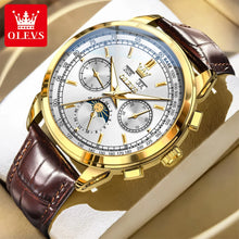 Load image into Gallery viewer, OLEVS 7117 New Automatic Man Watch Luxury Fashion Leather Strap Mechanical Watches for Men 24 Hour Moon Phase Calendar Men Watch
