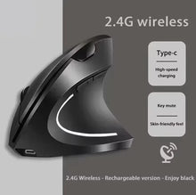 Load image into Gallery viewer, ﻿ Lenovo Wireless Bluetooth Vertical Mouse 2.4G Ergonomic Side Grip Silent Rechargeable Gaming Laptop PC Computer Adjustable DPI
