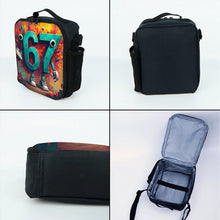 Load image into Gallery viewer, Colorful Number 67 Black Wheeled Rolling Bag Set with Lunch Box Pen Bag with Wheels School Trolley Backpack Bag for Girl/Boys
