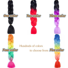Load image into Gallery viewer, AZQUEEN 24 Inch Jumbo Braids Extensions Synthetic Braiding Hair Afro Ombre Color kanekalon Hair for Children Braid
