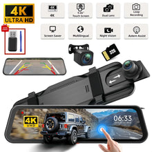 Load image into Gallery viewer, 9.66"IPS Touch Screen Mirror Dash Cam Front and Rear, 4K Dual Recording, AHD Backup Camera, Night Vision, G-Sensor. Limited Time
