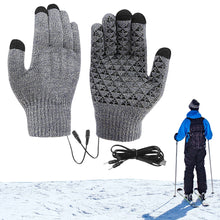 Load image into Gallery viewer, Electric Heated Gloves Touch Screen Outdoor Riding Skiing Mitten USB Heated Gloves for Backpacking Mountaineering (no battery)
