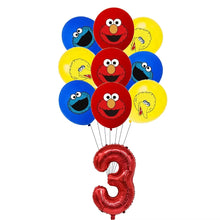 Load image into Gallery viewer, Cartoon Sesames  Street Birthday Party Decor Elmo and Friends Theme Tablecloth Plate Balloon Set Cake Decor Baby Shower

