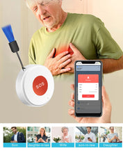 Load image into Gallery viewer, Tuya WiFi SOS Panic Call Button Smart Life APP Rechargeable Battery One Key Alarm For Patient Kids Elderly Man Hanging Rope
