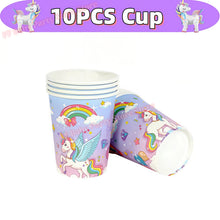 Load image into Gallery viewer, Kids Girls Unicorn Birthday Party Decoration Plate Cup Happy 1st Unicorn 3D Balloon Kid Favors Gift Wedding Baby Shower Supplies
