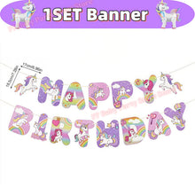 Load image into Gallery viewer, Kids Girls Unicorn Birthday Party Decoration Plate Cup Happy 1st Unicorn 3D Balloon Kid Favors Gift Wedding Baby Shower Supplies
