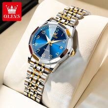 Load image into Gallery viewer, OLEVS 9970 Men Watch Original Brand Waterproof Luminous Quartz Watch Rhombus Mirror Stainless Steel Date-Day-Date Watch With Box
