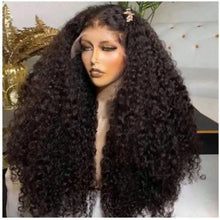 Load image into Gallery viewer, 200 Density Deep Wave Lace Front Wigs Human Hair 13x4 Hd Transparent Human Hair Wig Pre Plucked Bleached Knots Brazilian Hair Glueless Wig for Women Black Curly Lace Front Wig Human Hair with Baby Hair for Daily Party Summer
