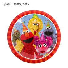 Load image into Gallery viewer, Cartoon Sesames  Street Birthday Party Decor Elmo and Friends Theme Tablecloth Plate Balloon Set Cake Decor Baby Shower
