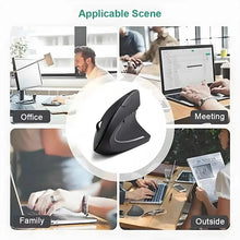 Load image into Gallery viewer, ﻿ Lenovo Wireless Bluetooth Vertical Mouse 2.4G Ergonomic Side Grip Silent Rechargeable Gaming Laptop PC Computer Adjustable DPI

