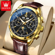 Load image into Gallery viewer, OLEVS 7117 New Automatic Man Watch Luxury Fashion Leather Strap Mechanical Watches for Men 24 Hour Moon Phase Calendar Men Watch
