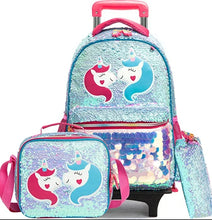 Load image into Gallery viewer, School Wheeled backpack Bag School bag with wheels Trolley Satchel bag Kids School Rolling backpack for girls School Trolley Bag
