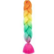 Load image into Gallery viewer, AZQUEEN 24 Inch Jumbo Braids Extensions Synthetic Braiding Hair Afro Ombre Color kanekalon Hair for Children Braid
