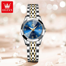 Load image into Gallery viewer, OLEVS 9970 Men Watch Original Brand Waterproof Luminous Quartz Watch Rhombus Mirror Stainless Steel Date-Day-Date Watch With Box
