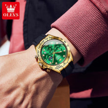 Load image into Gallery viewer, OLEVS 2875 Men's Watches Luxury Multifunctional Original Quartz Wirst Watch Man Waterproof Luminous Date Moon Phase Christmas
