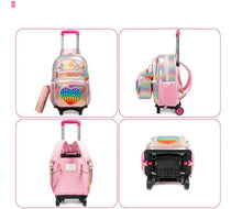 Load image into Gallery viewer, School Wheeled backpack Bag School bag with wheels Trolley Satchel bag Kids School Rolling backpack for girls School Trolley Bag
